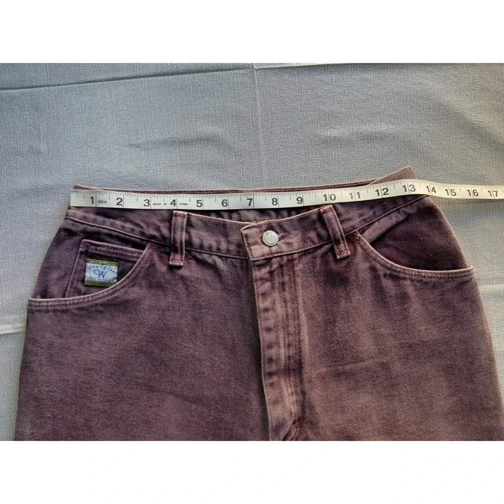 Vtg Wrangler for Women High Rise Tapered Leg Jeans 12x34‎ Purple Denim